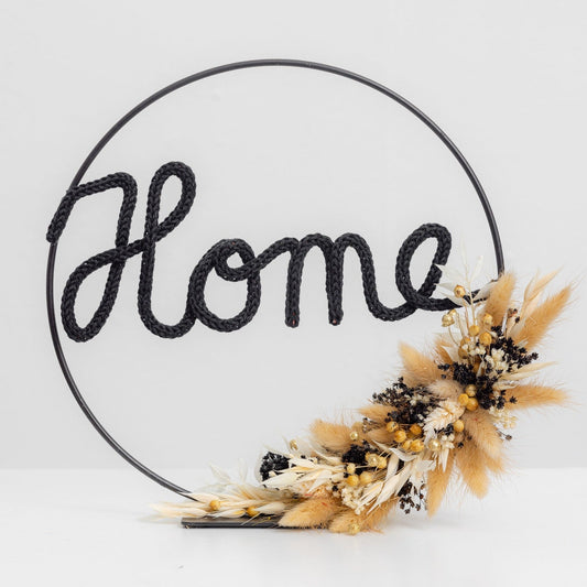 HOME floral hoop